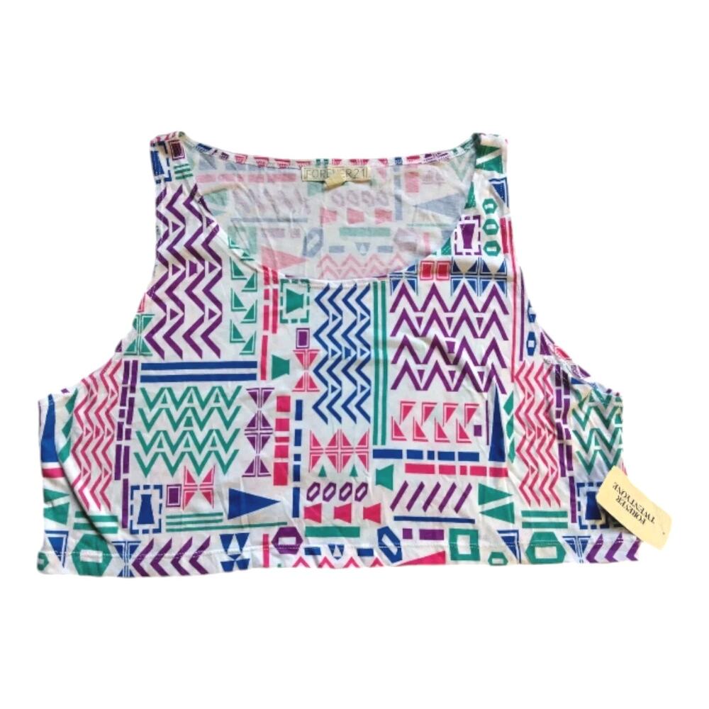 NWT Women's Crop Tank Top, Size Small, Forever 21, Aztec, Tribal